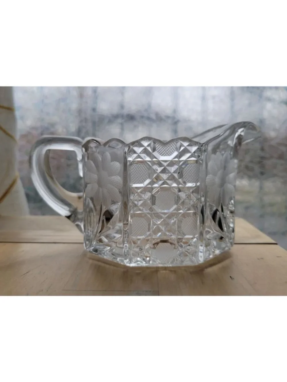 Antique 1910s-20s EAPG McKee Glass Creamer Floral Innovations